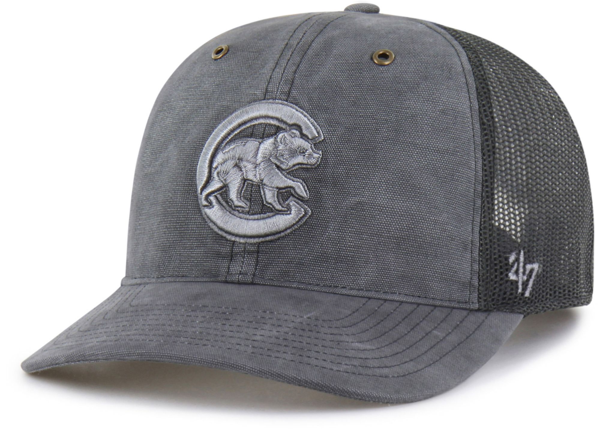 Carhartt x '47 Adult Chicago Cubs Charcoal Garment Dyed Trucker Adjustable Hat product image
