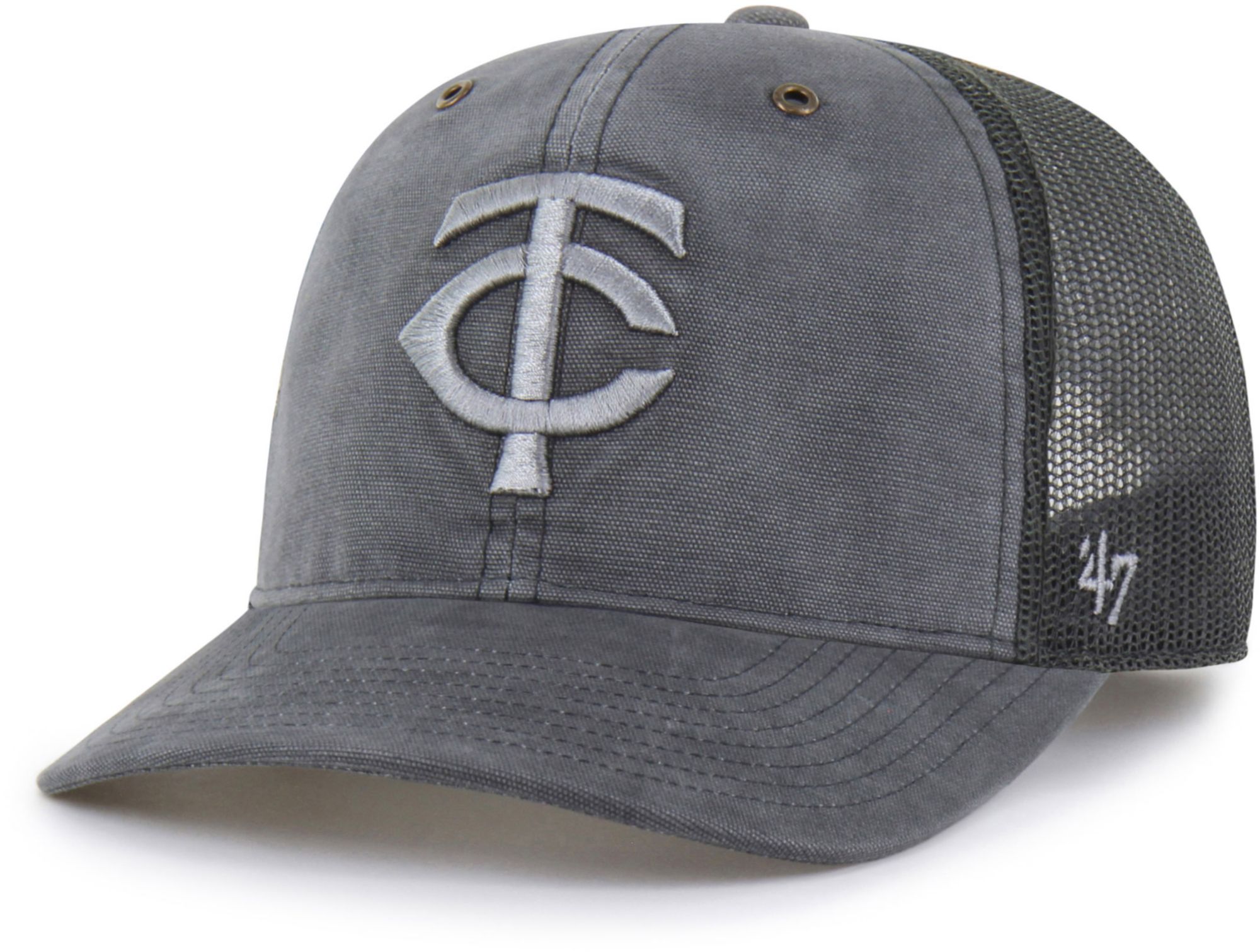Carhartt x '47 Adult Minnesota Twins Charcoal Garment Dyed Trucker Adjustable Hat product image