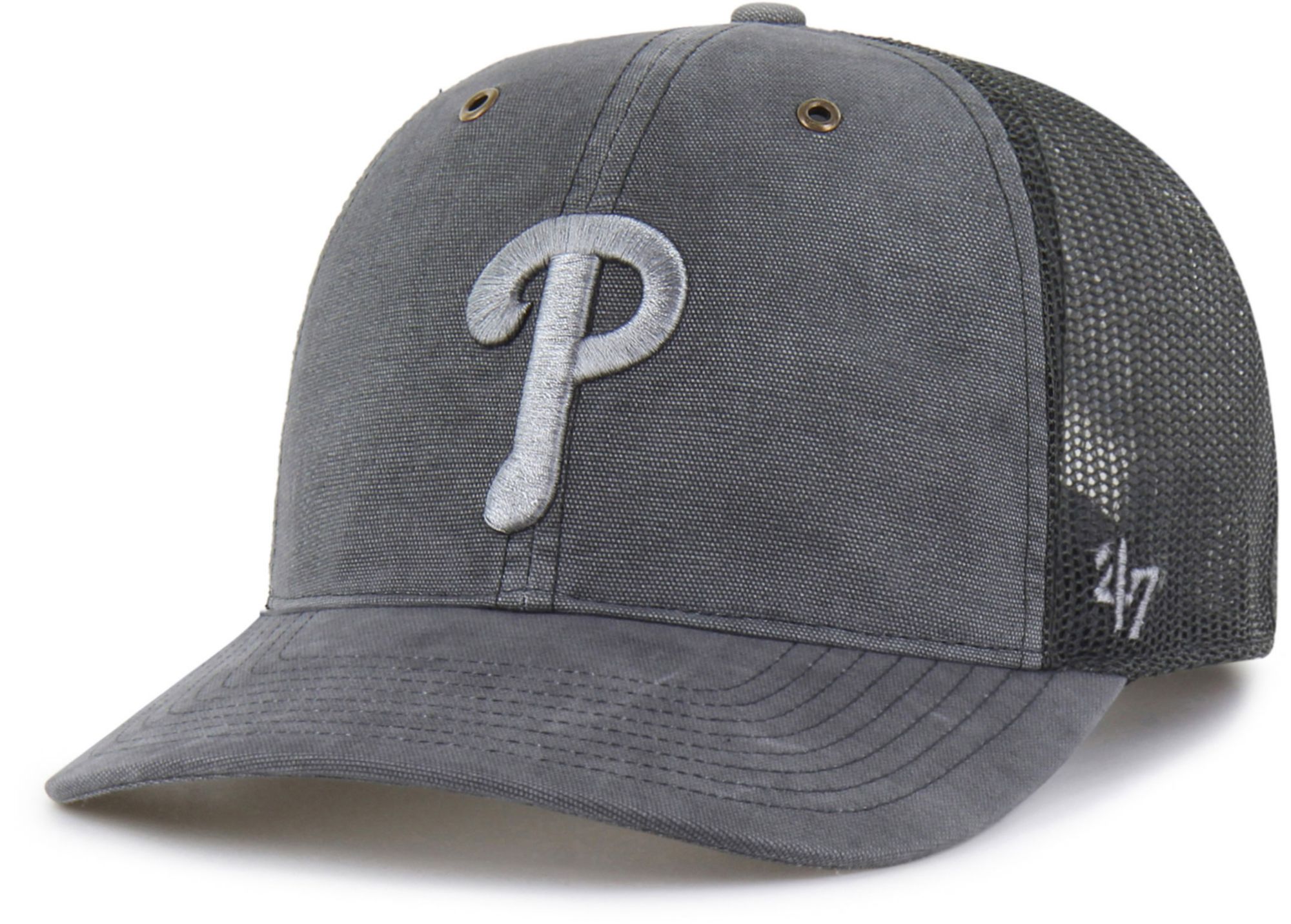 Carhartt x '47 Adult Philadelphia Phillies Charcoal Garment Dyed Trucker Adjustable Hat product image