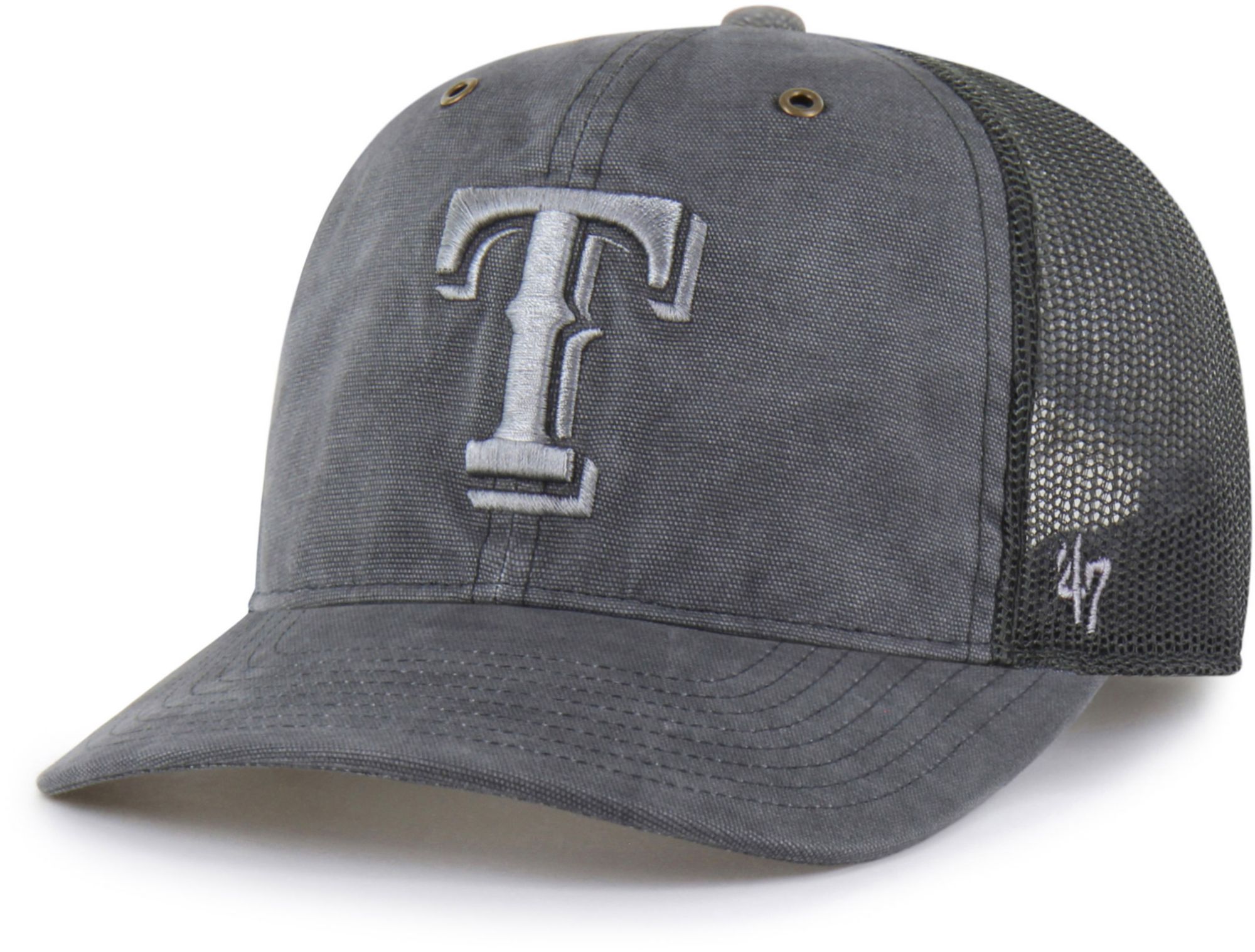 Carhartt x '47 Adult Texas Rangers Charcoal Garment Dyed Trucker Adjustable Hat product image