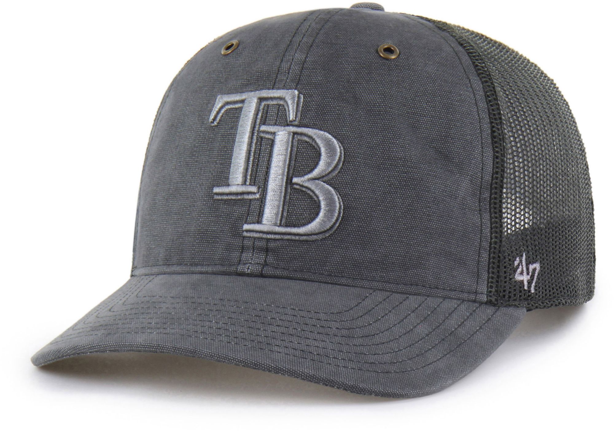 Carhartt x '47 Adult Tampa Bay Rays Charcoal Garment Dyed Trucker Adjustable Hat product image