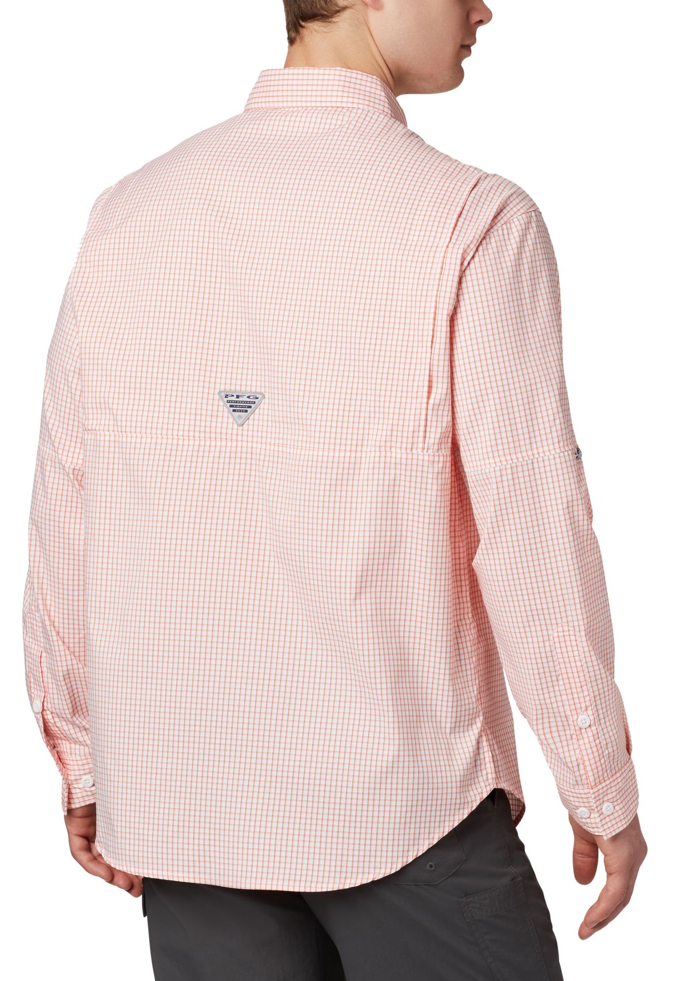 Columbia Men's Clemson Tigers Orange Gingham Tamiami Long Sleeve Shirt product image