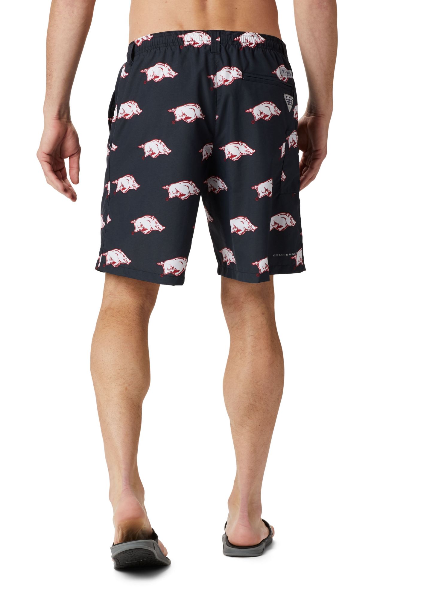 Columbia Men's Arkansas Razorbacks Backcast II Printed Performance Black Shorts product image