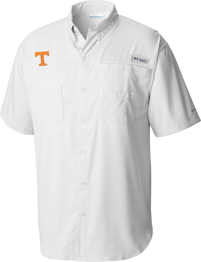Columbia Men's Tennessee Volunteers White Tamiami Performance Short Sleeve  Shirt