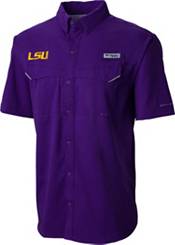 Columbia Men's LSU Tigers Purple Low Drag Offshore Performance Button Down Shirt product image