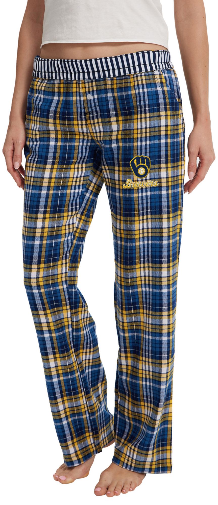 Concepts Sport Women's Milwaukee Brewers Navy Laney Flannel Sleep Pants product image