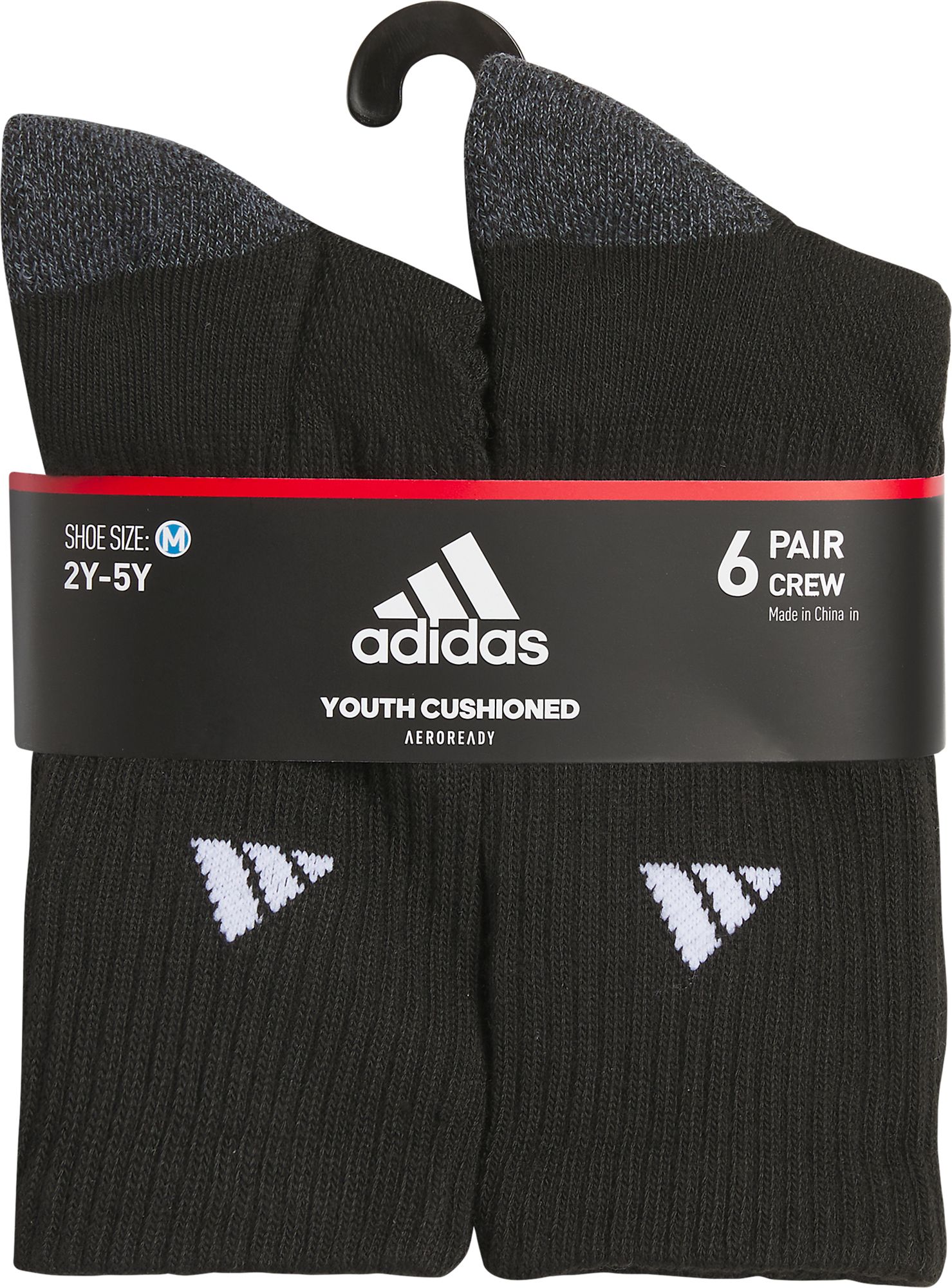 adidas Youth Athletic Cushioned 6-Pack Crew Socks product image