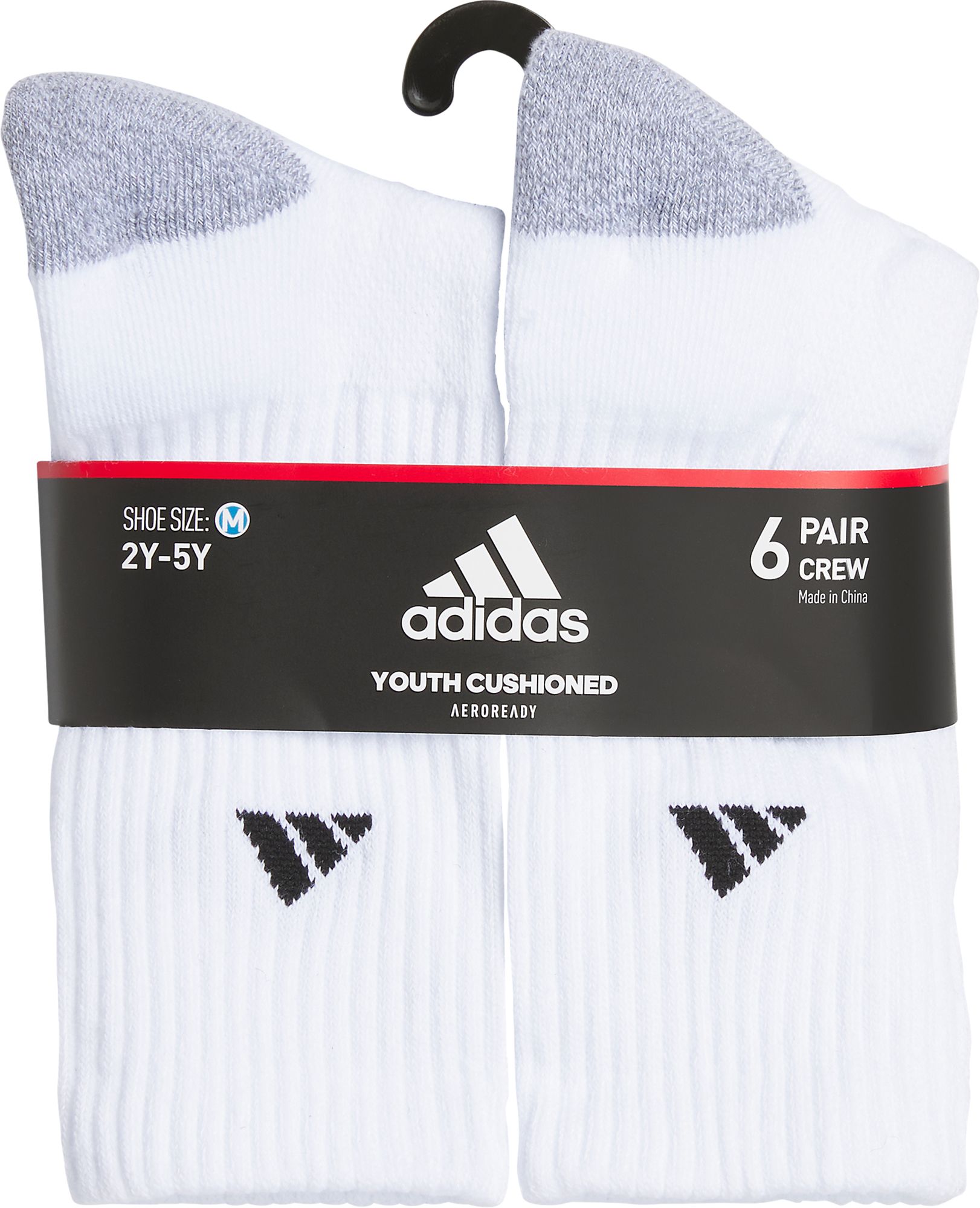 adidas Youth Athletic Cushioned 6-Pack Crew Socks product image