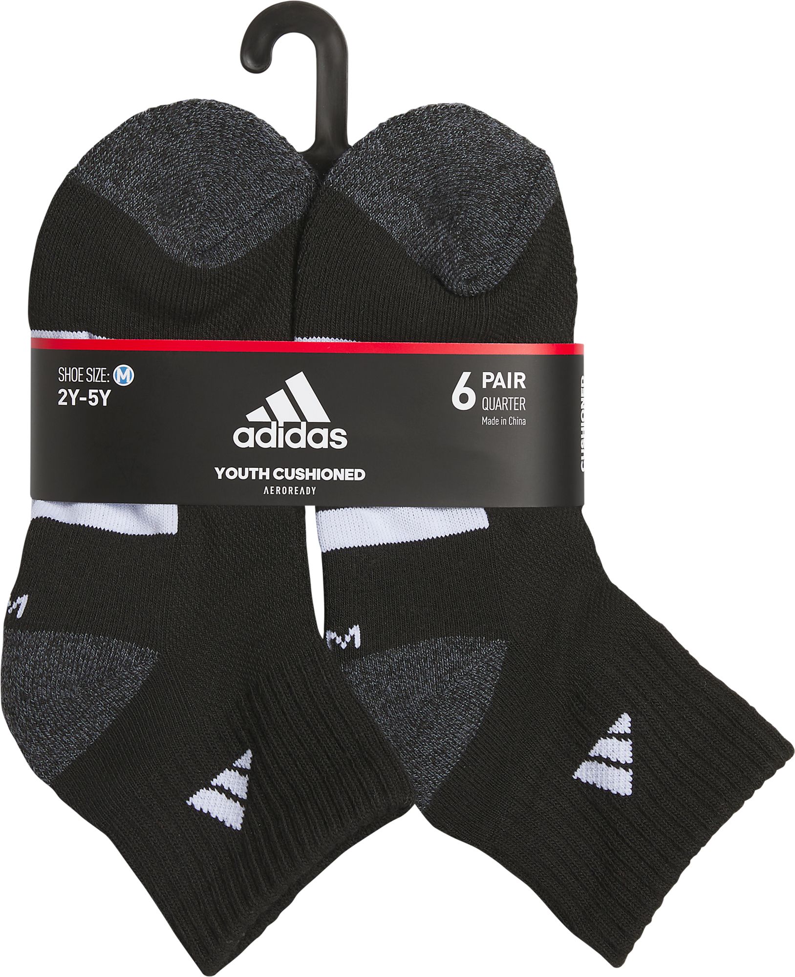 adidas Youth Cushioned 6-Pack Quarter Socks product image