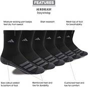 adidas Youth Cushioned Angle Stripe Crew Socks - 6 Pack product image