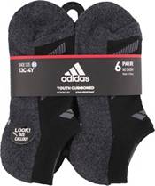 adidas Youth Cushioned Angle Stripe No-Show Socks – 6 Pack product image