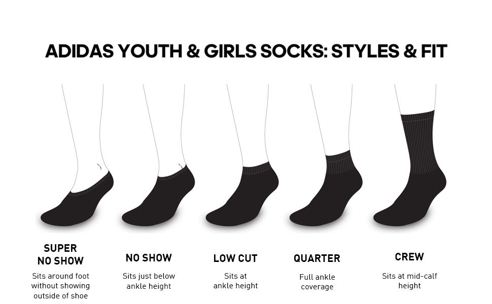 adidas Youth Cushioned Angle Stripe No-Show Socks – 6 Pack product image
