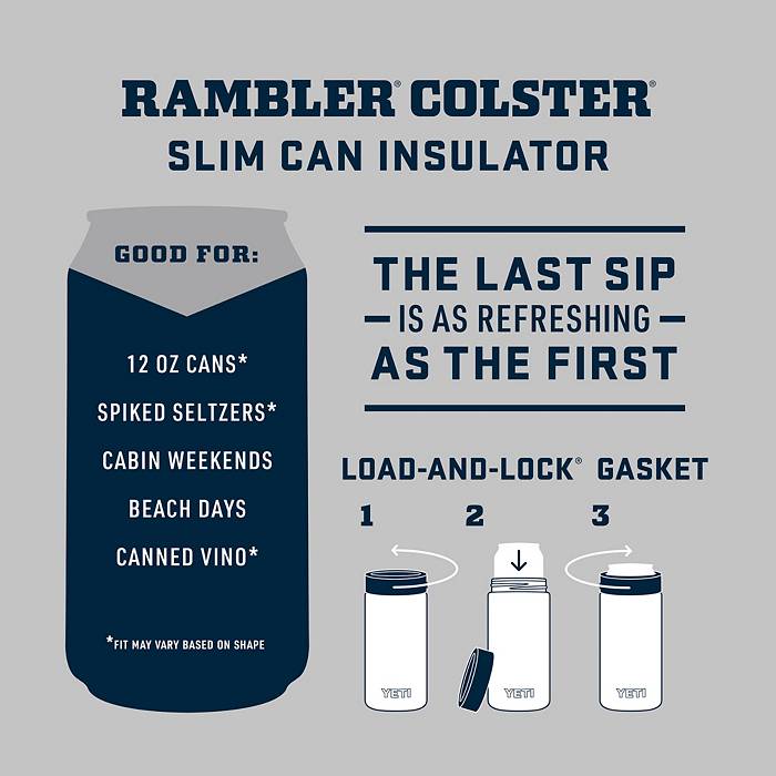 YETI Rambler Colster Slim Can Insulator *White* 12oz Slim Cans NEW