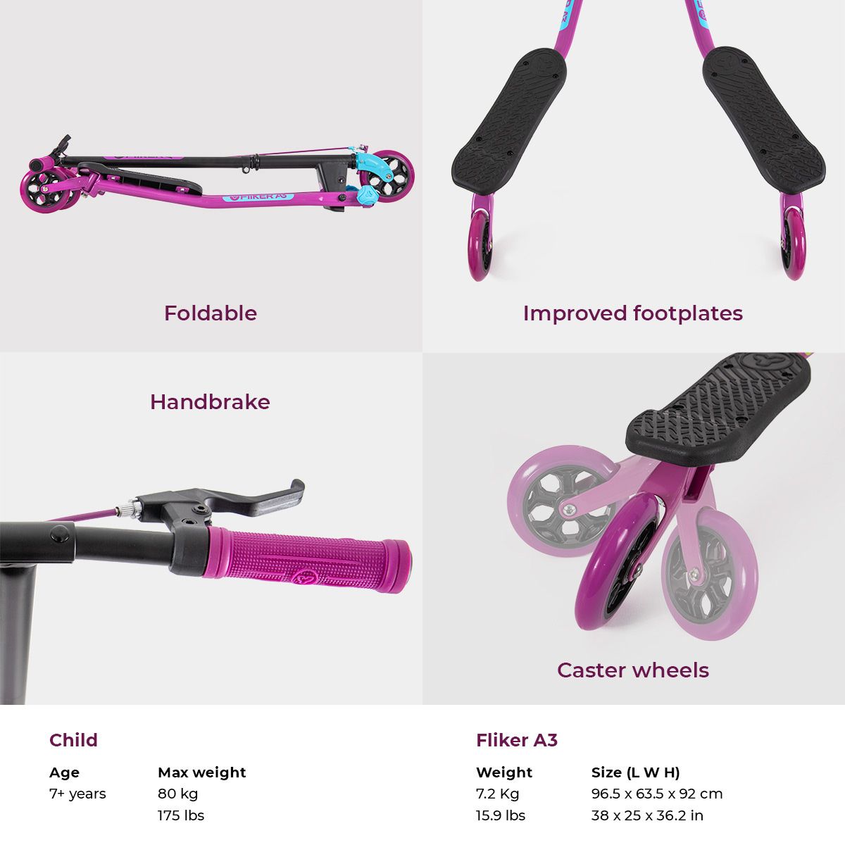 Yvolution Y Fliker A3 Kids Scooter - 3-Wheels product image