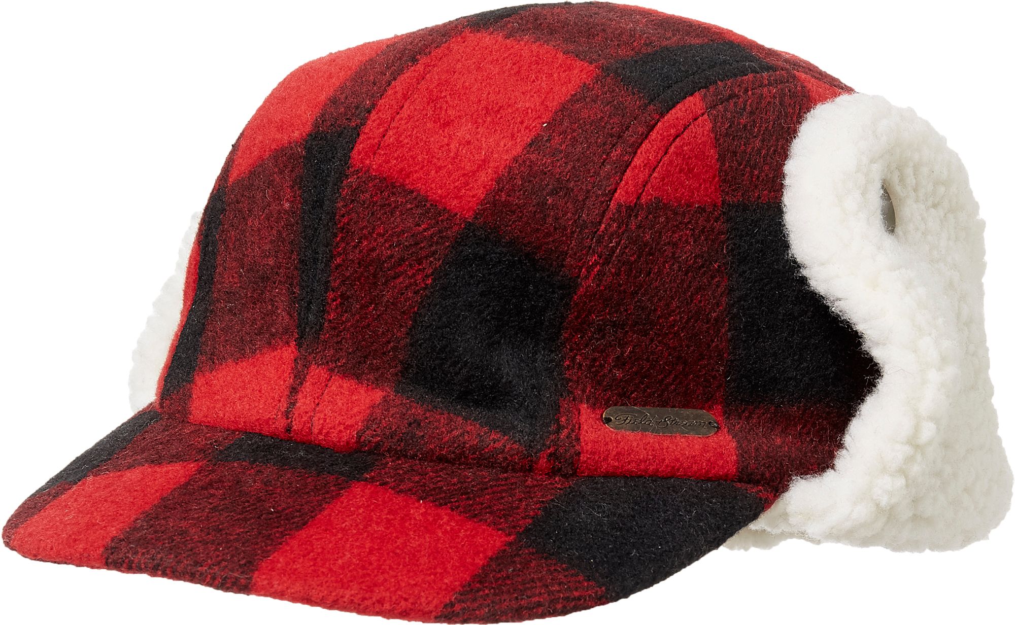 red plaid hat with ear flaps
