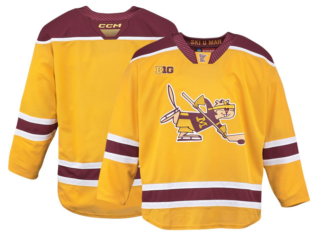 CCM Men's Minnesota Golden Gophers Gold Replica Hockey Jersey product image