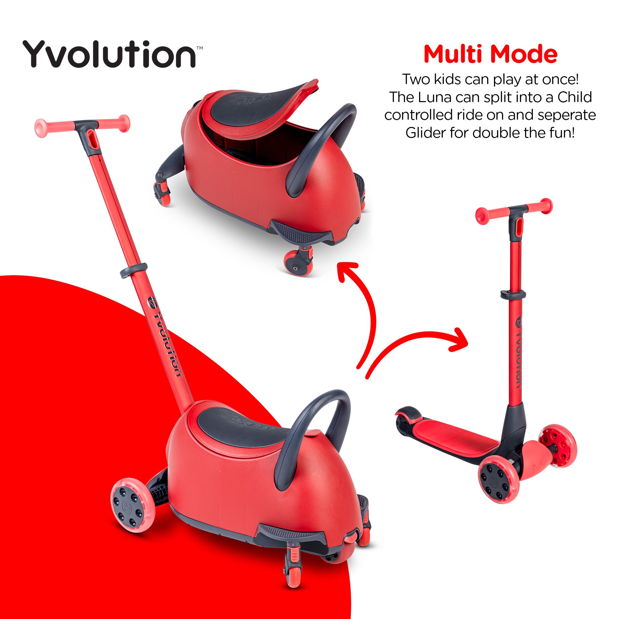 Yvolution Kids' Ride-On 5-in-1 Scooter product image
