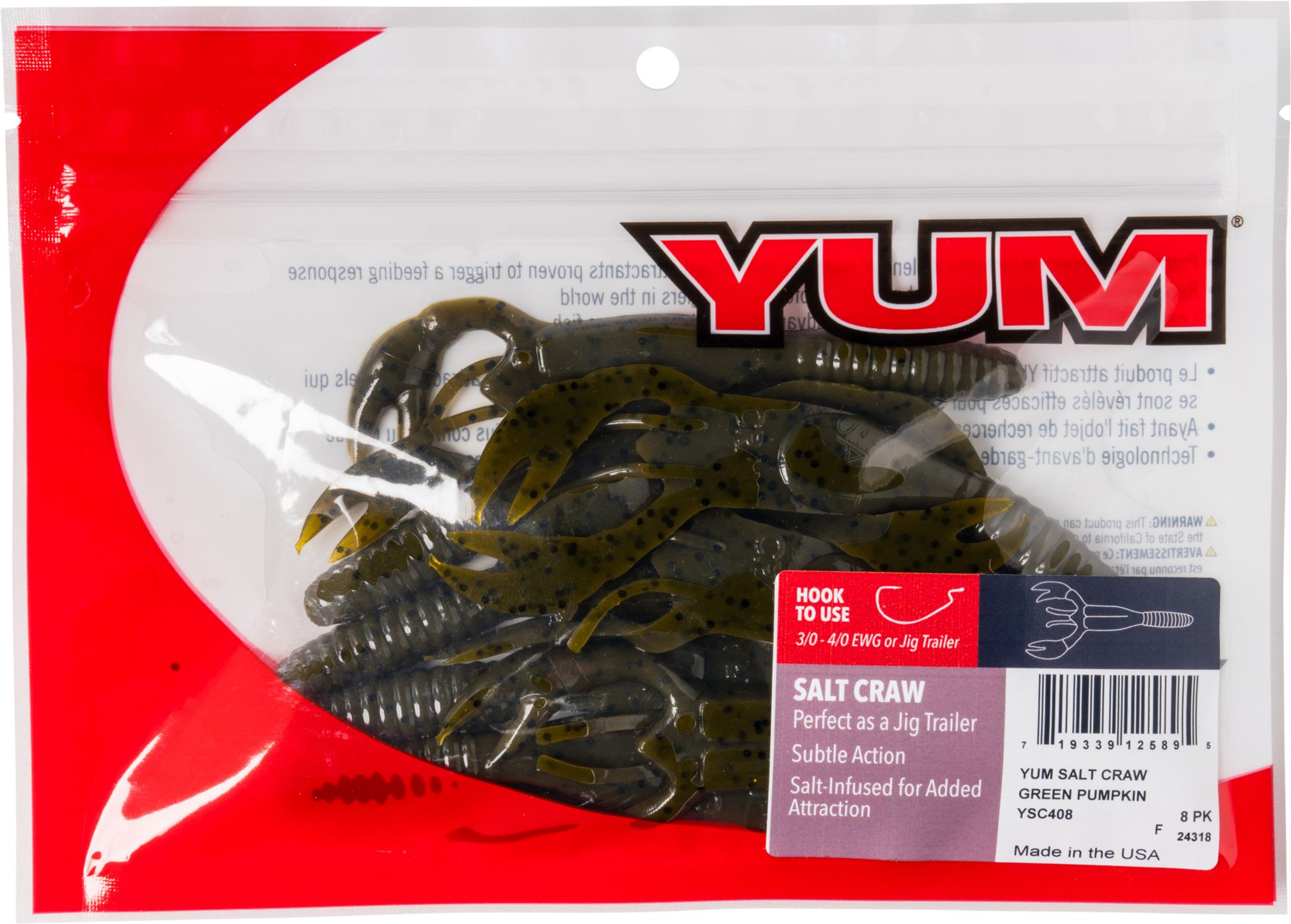 YUM Salt Craw Soft Bait - 8 Pack product image