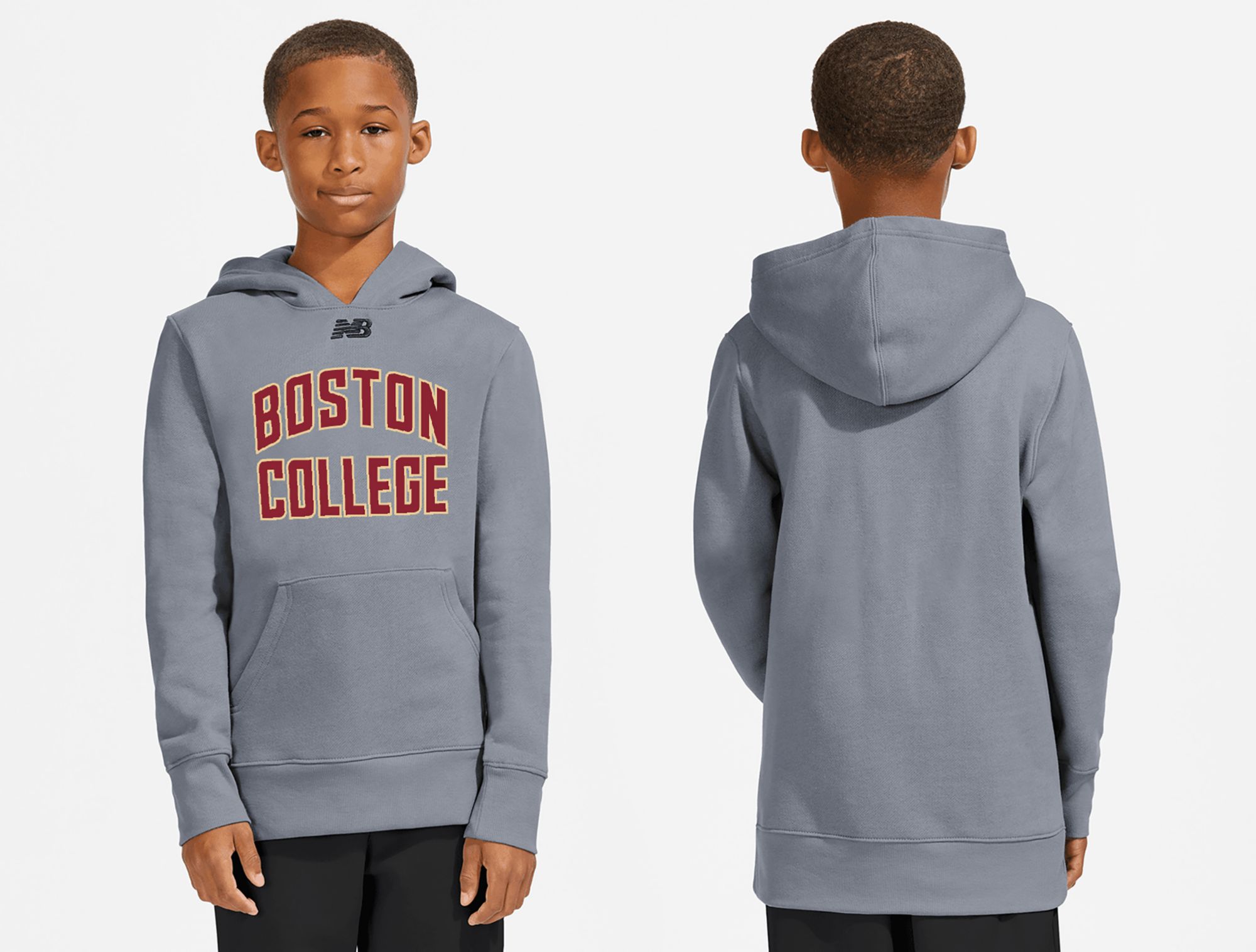New Balance Youth Boston College Eagles Grey Wordmark Arch Hoodie product image