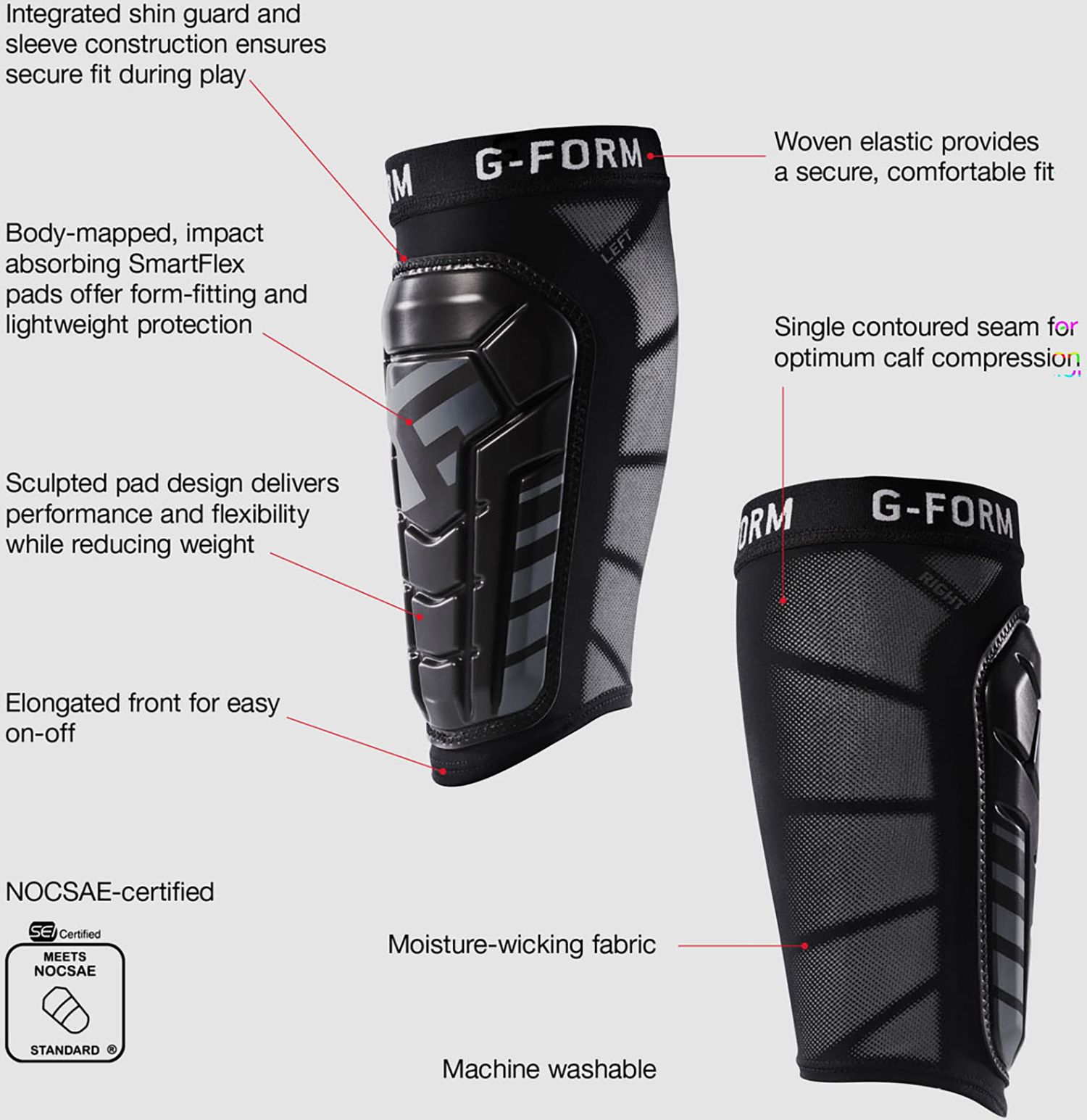 G-FORM Youth Pro-S Vento Soccer Shin Guards product image