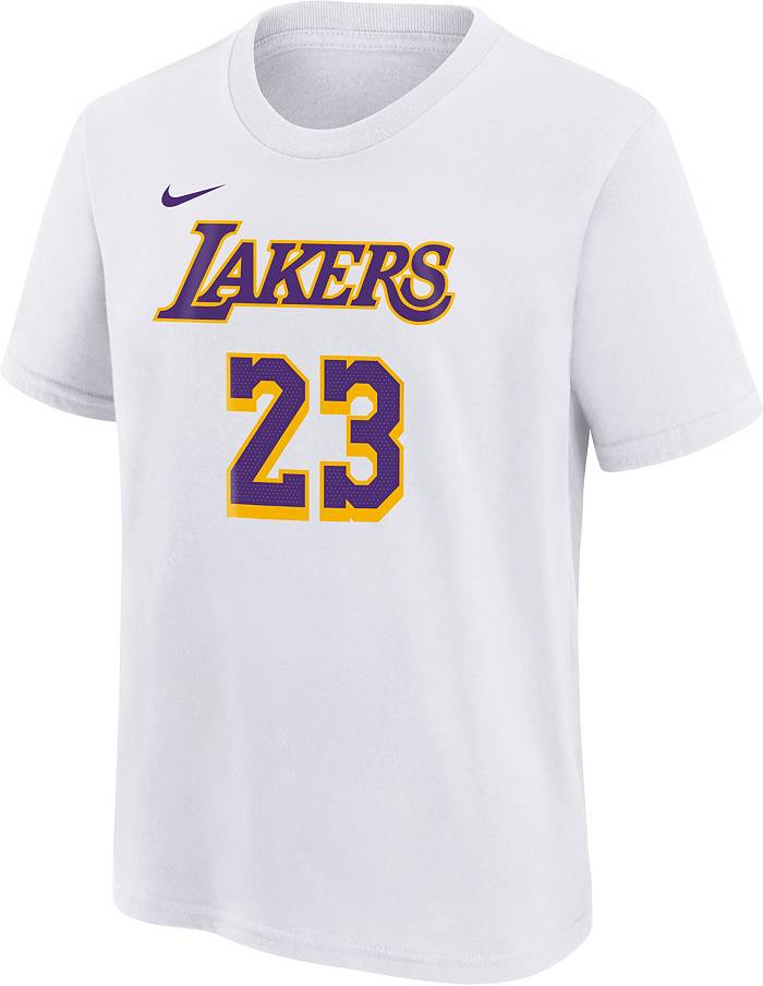 Nike Youth Los Angeles Lakers LeBron James #23 White T-Shirt