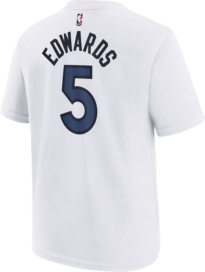 Men's Nike Anthony Edwards White Minnesota Timberwolves 2022/23 City Edition Name & Number T-Shirt Size: Large