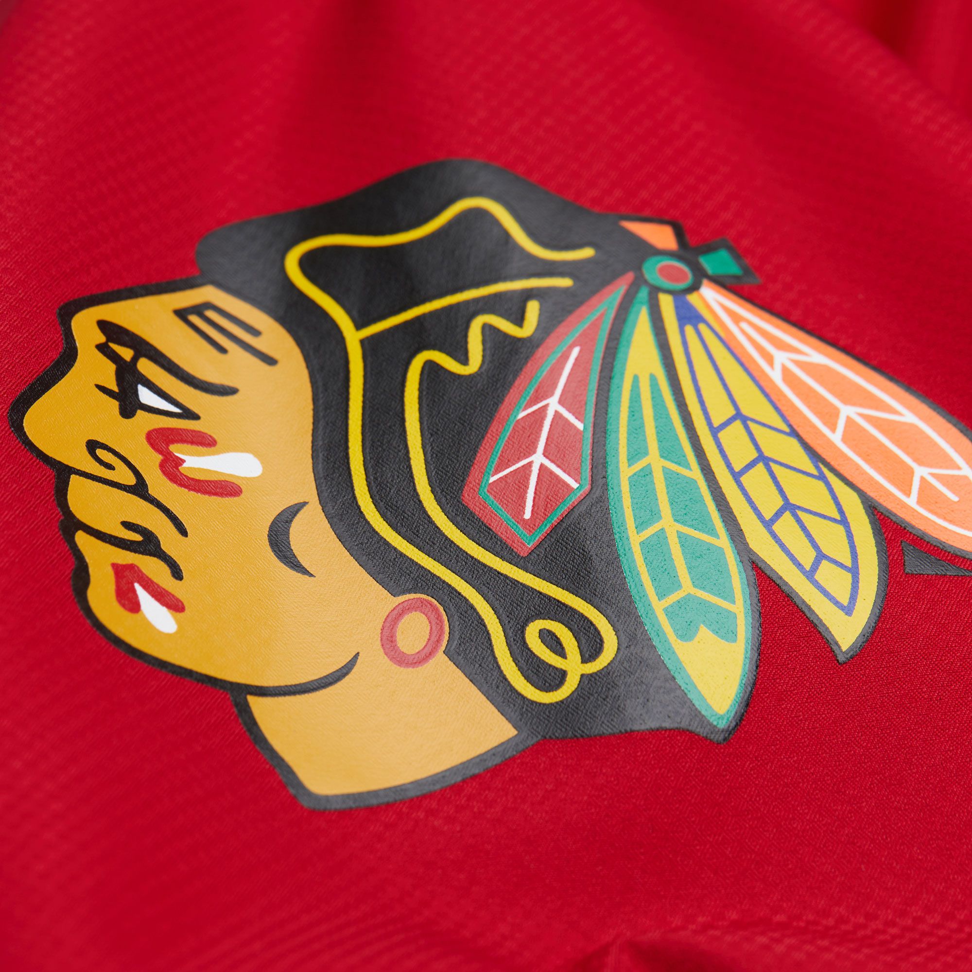 Mitchell & Ness Men's Chicago Blackhawks Black Anorak Windbreaker Jacket product image