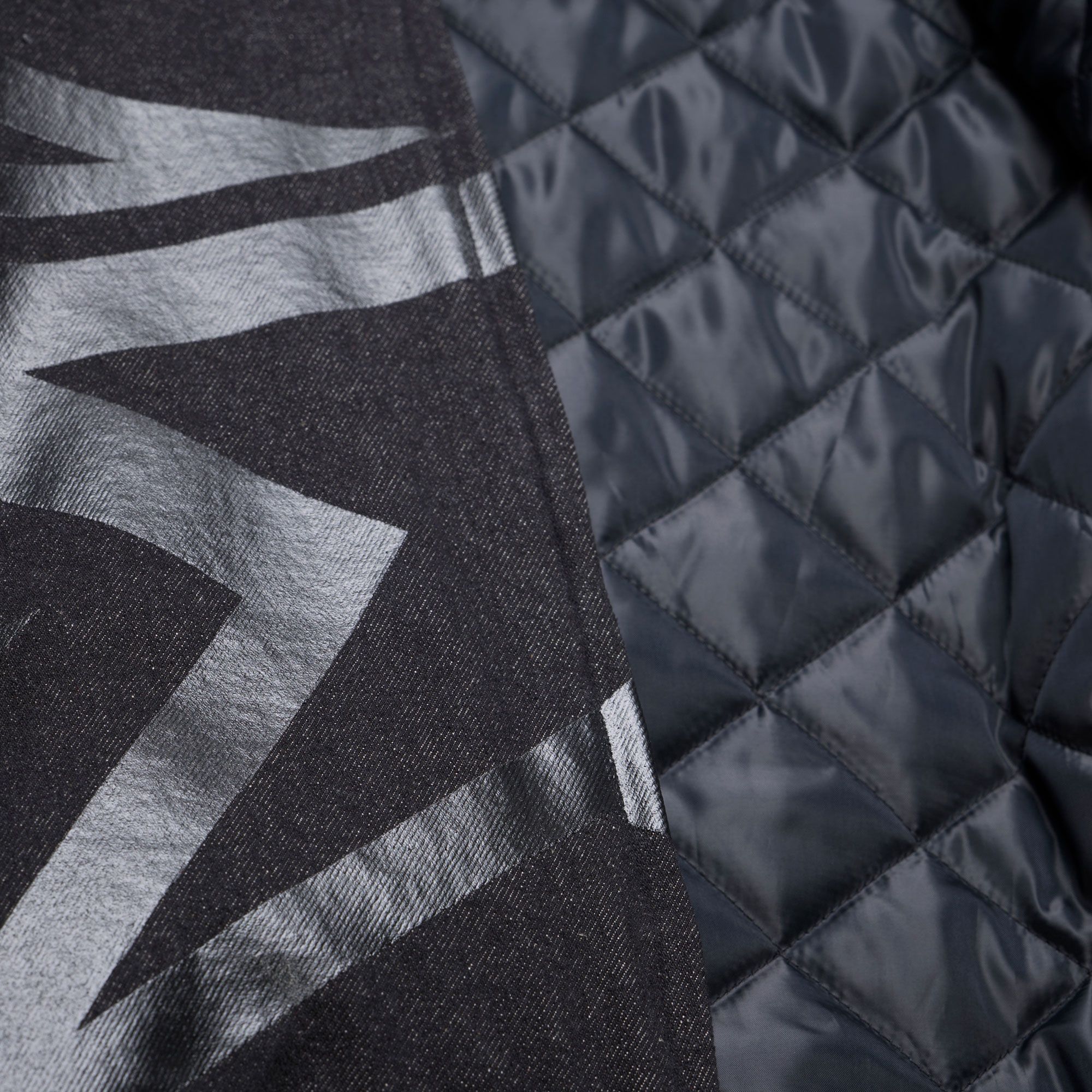 Mitchell & Ness Men's Los Angeles Clippers Black Graphic Denim Jacket product image