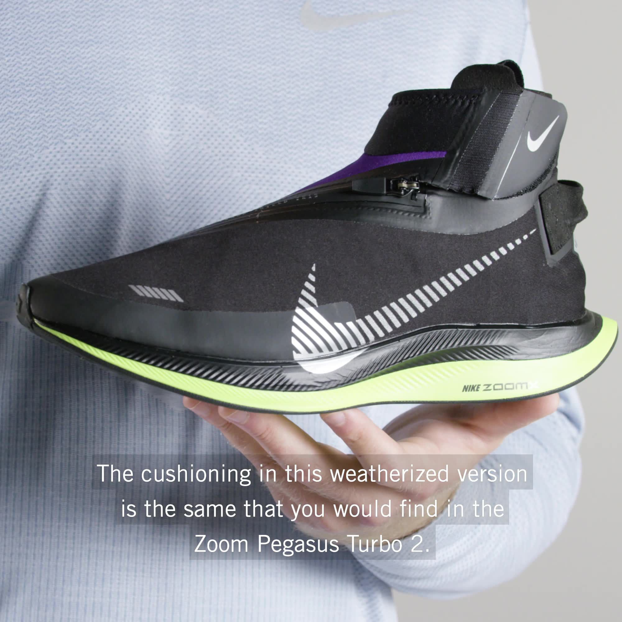 black zoom pegasus turbo shield wp sneakers