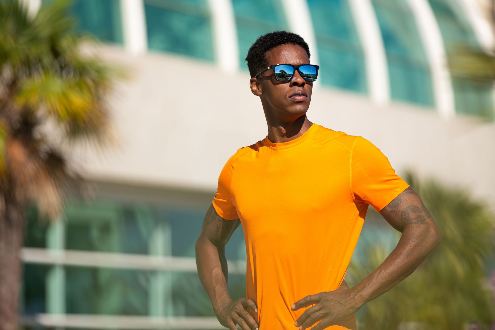 Knockaround Fast Lanes Sport Polarized Jelly Black / Sky Blue Sunglasses product image