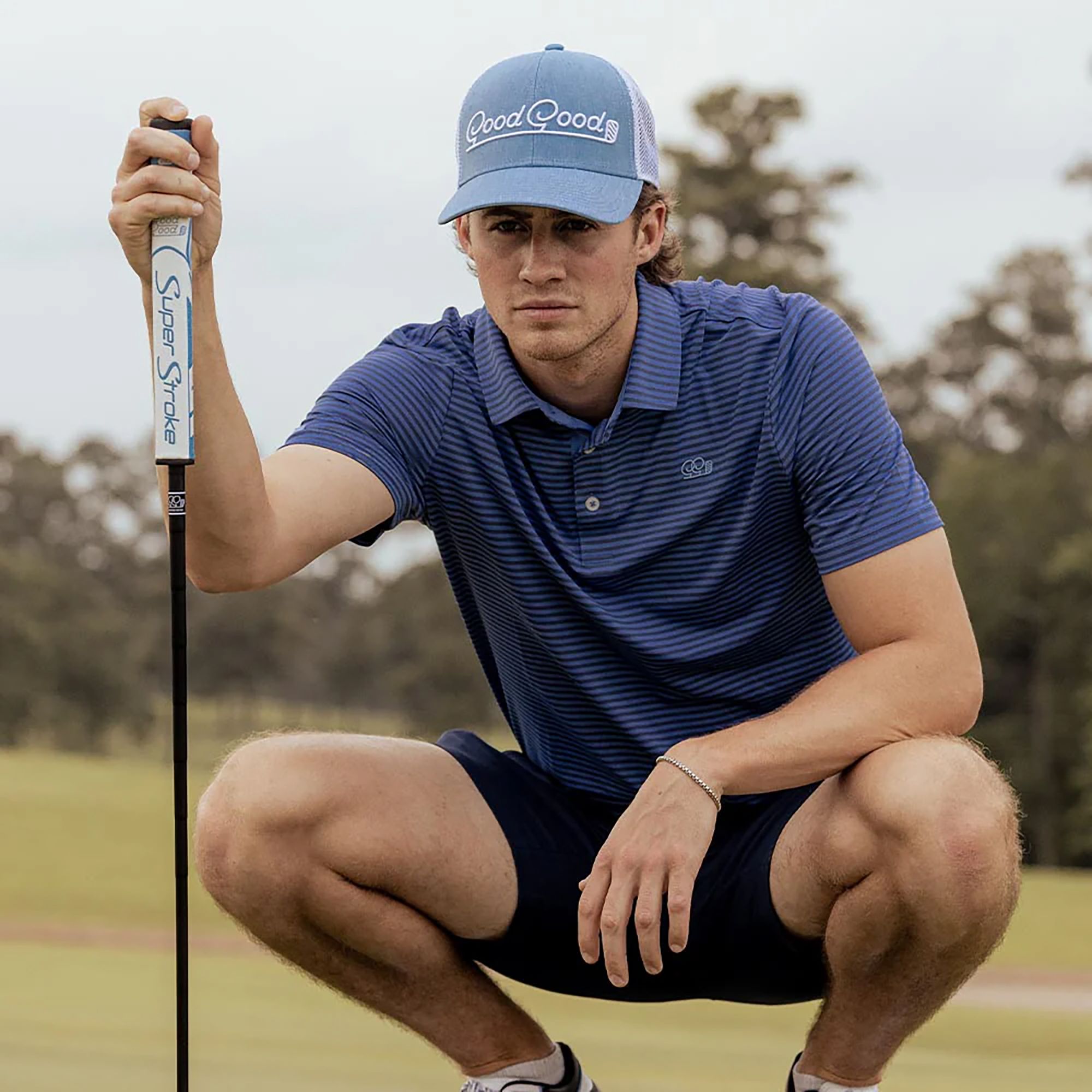 Good Good Golf Adult Birdie Blue Trucker Golf Hat product image