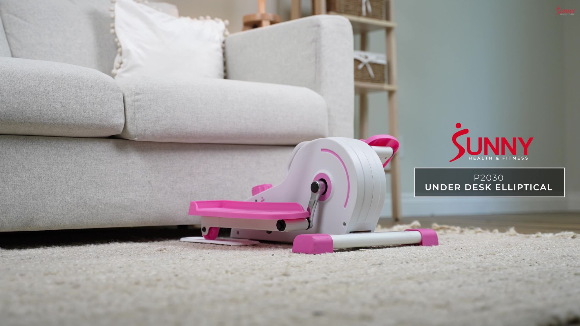 Sunny Health & Fitness P2030 Pink Magnetic Under Desk Elliptical product