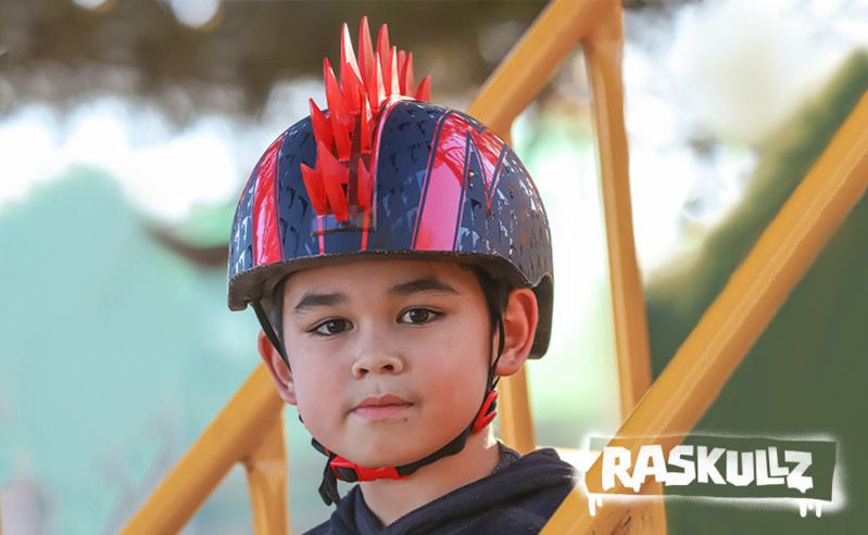 Raskullz Youth Bolt LED Red Bike Helmet product image
