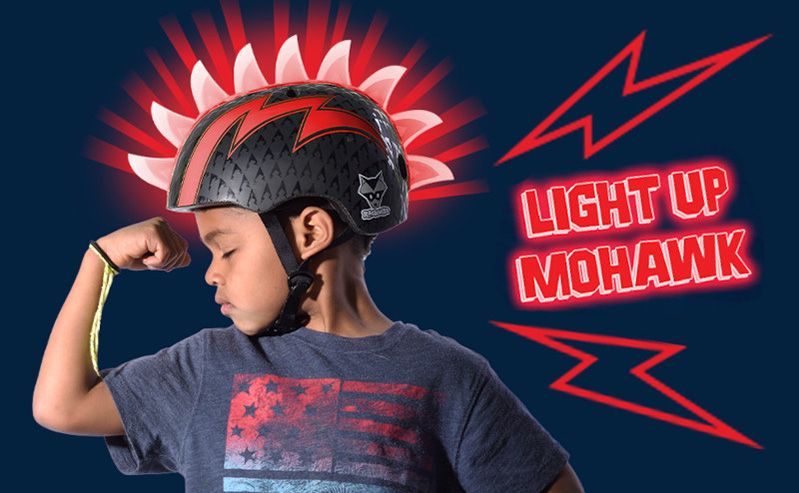 Raskullz Youth Bolt LED Red Bike Helmet product image