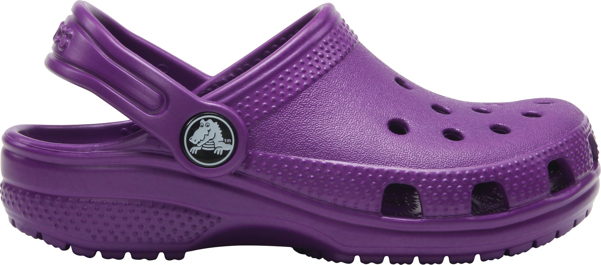 purple and yellow crocs