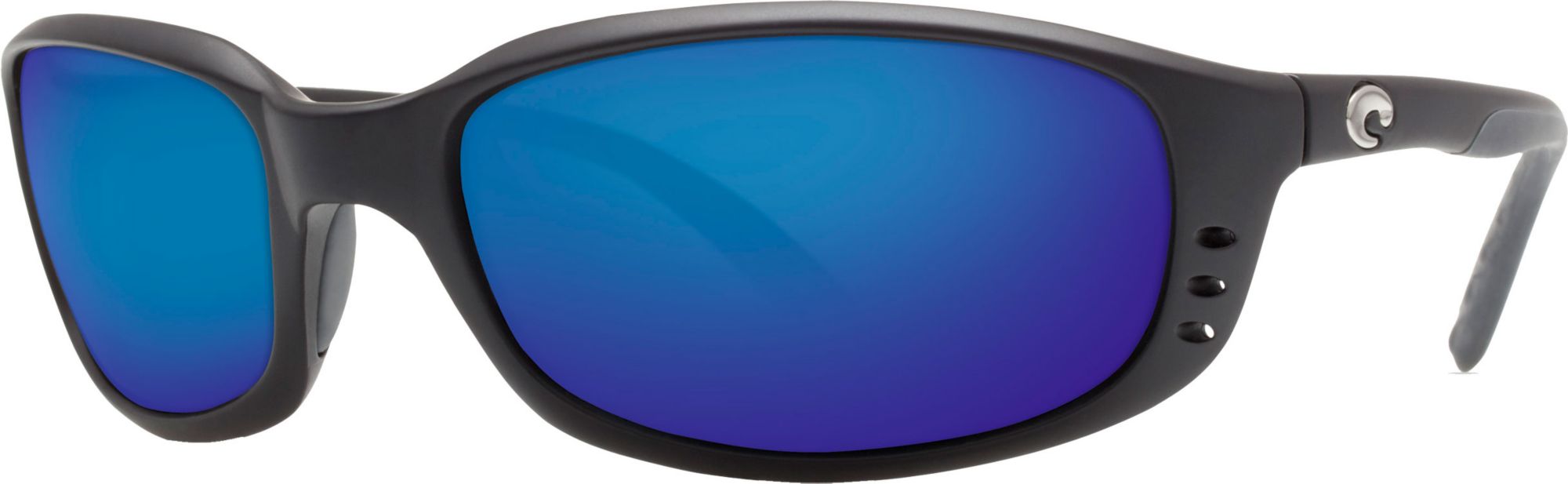 Photos - Sunglasses Costa Del Mar Brine 580G Polarized , Men's, Black/Blue Mirror 15 