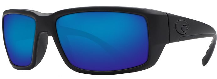 Photos - Sunglasses Costa Del Mar Fantail 580P Polarized , Men's, Black/Blue Mirror 