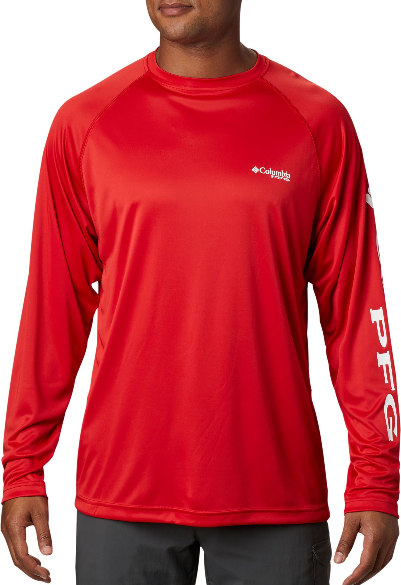 Columbia Men's PFG Terminal Tackle Long Sleeve Shirt - Red