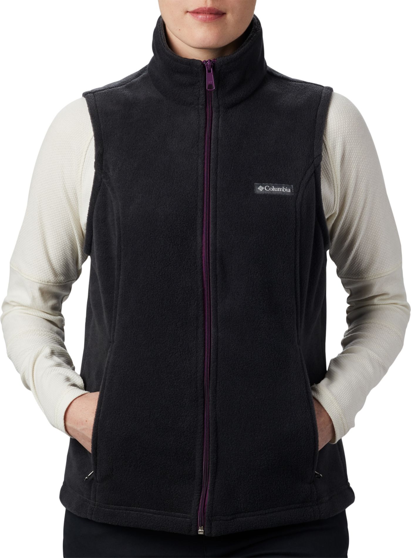 womens columbia vest with fur hood