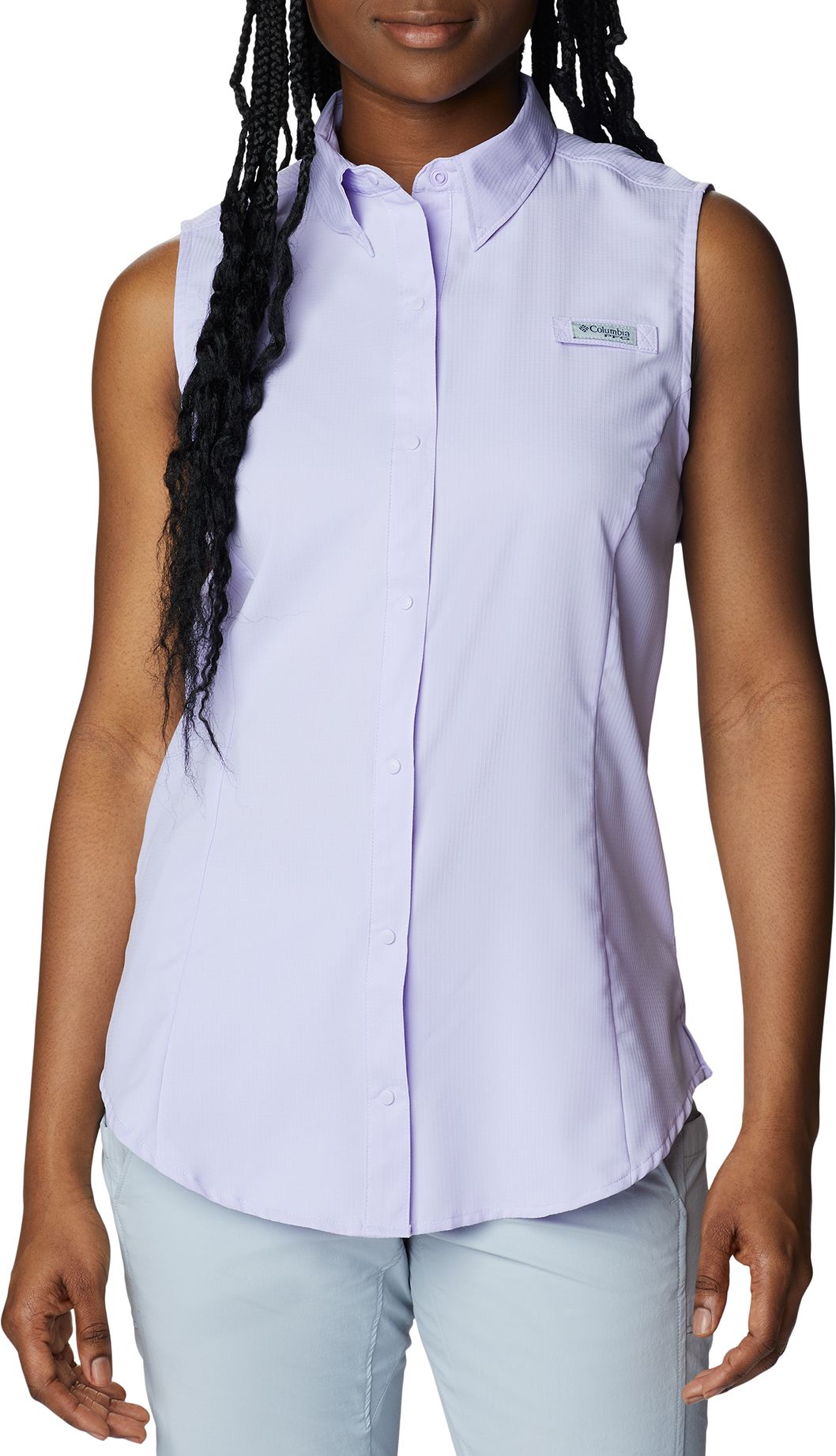 Chemise Columbia PFG Pêche Femme – Manches Longues, Blanc, Taille XL, Coton
