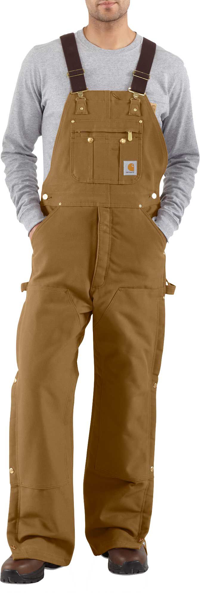 tan carhartt overalls