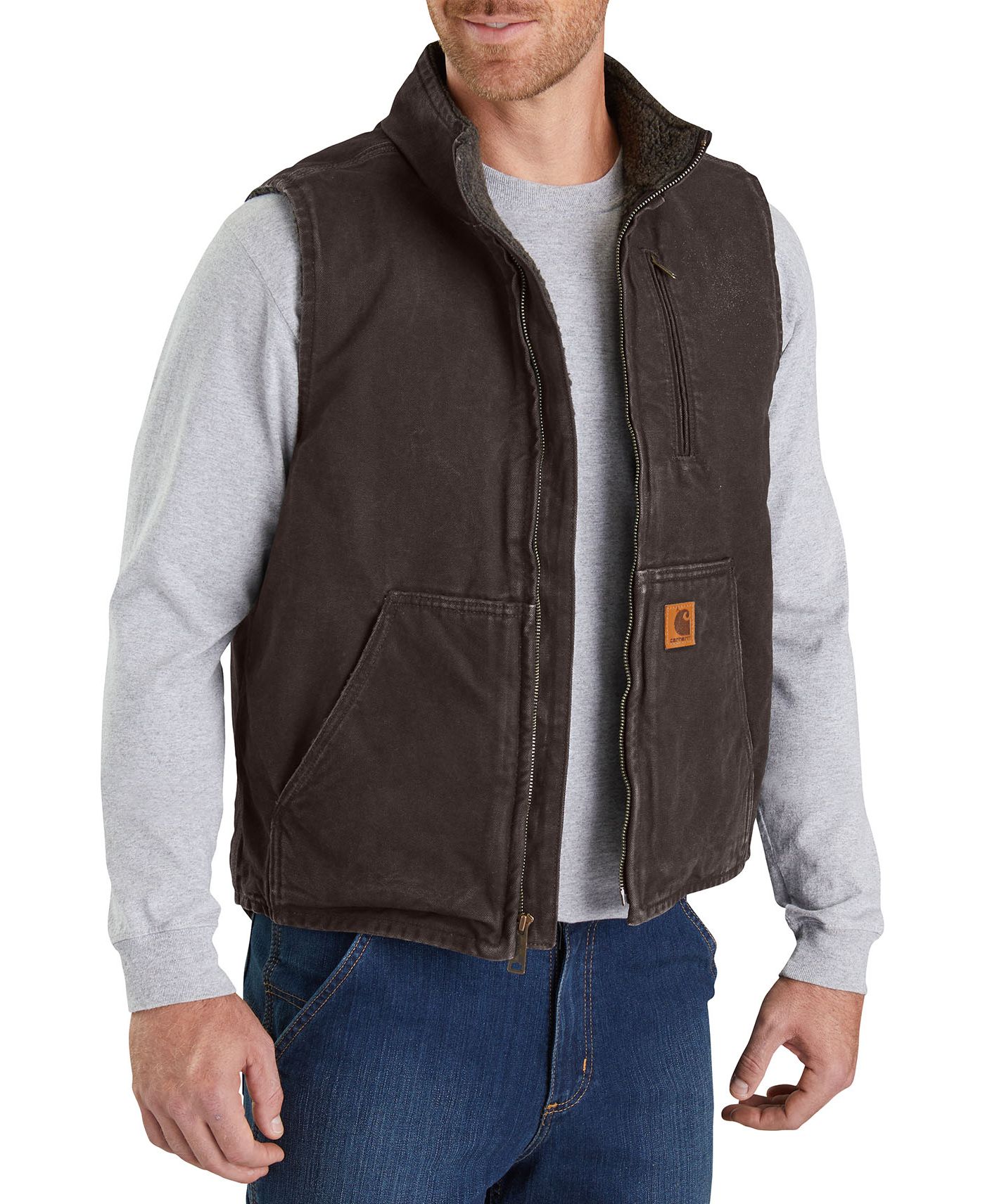 Download Carhartt Men's Sandstone Mock Neck Vest (Regular and Big ...