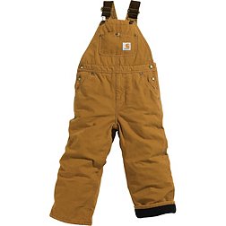 Carhartt Boys' Washed Duck Lined Bib Overalls