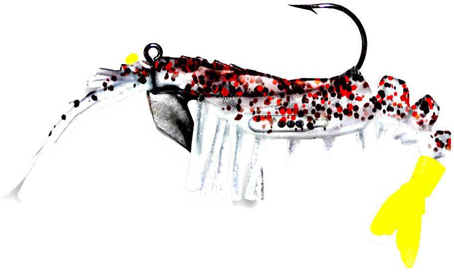 Egret Baits Vudu Shrimp Soft Bait, Cajun Pepper/Chartreuse
