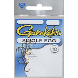 Gamakatsu Barb On Shank Single Egg Fish Hooks - 10 Pack