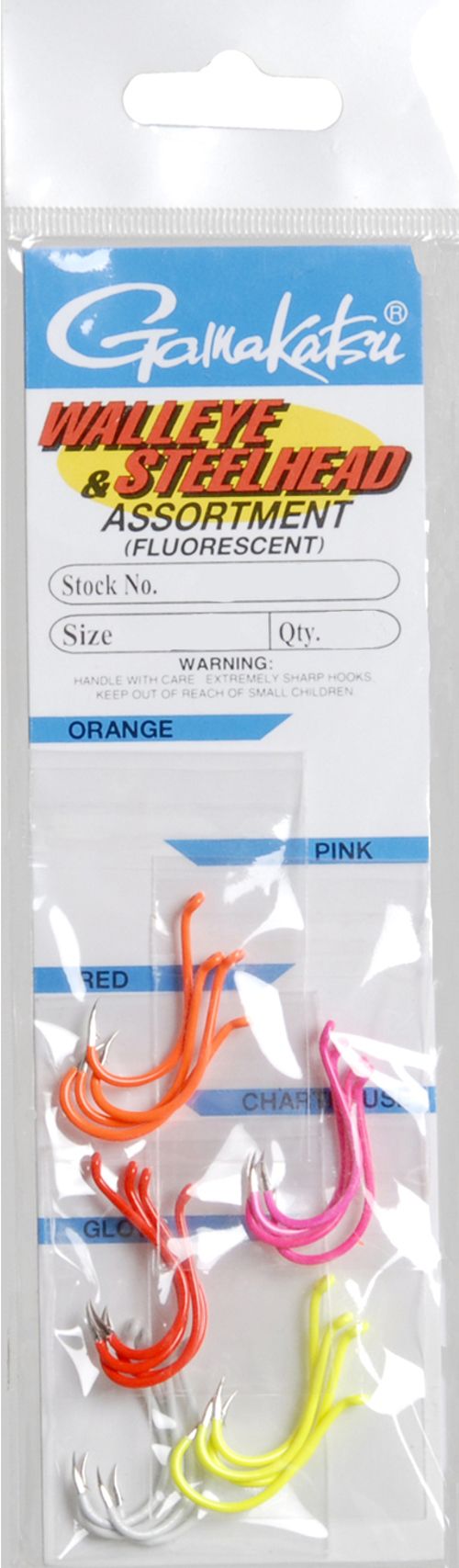 Gamakatsu Fluorescent Walleye and Steelhead Octopus Hook Assortment