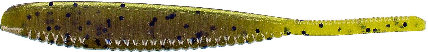 Gary Yamamoto Shad Shape Worm Soft Bait, Green Pumpkin/Black Flake