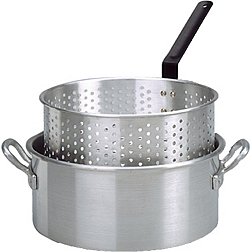 King Kooker 10-Quart Aluminum Deep Fryer Pan with Handles and Basket