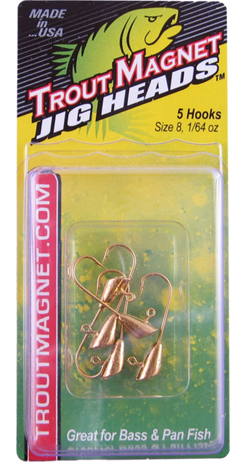 Leland's Lures Trout Magnet Replacement Jig Heads - 5 Piece Pack - Yellow