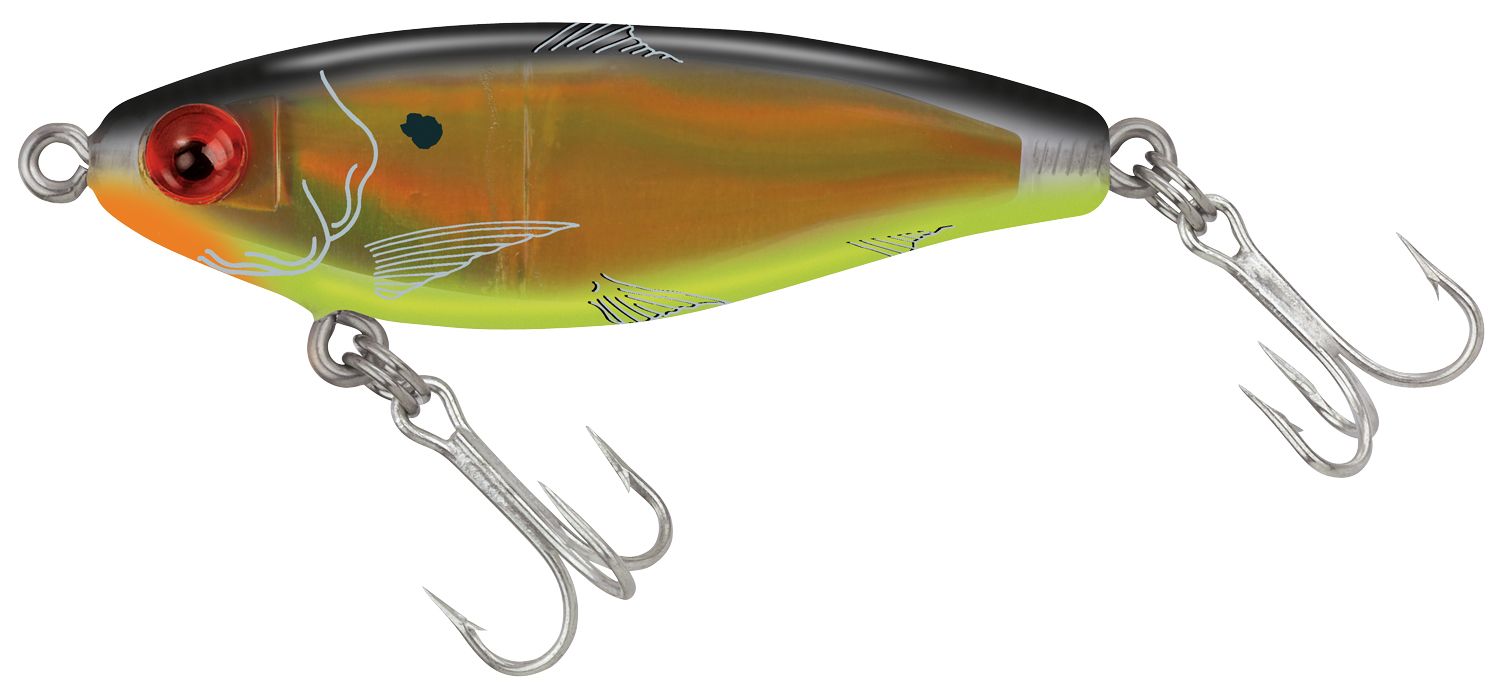 MirrOlure MirrOdine Suspending Twitchbait, Black/Chartreuse/Gold